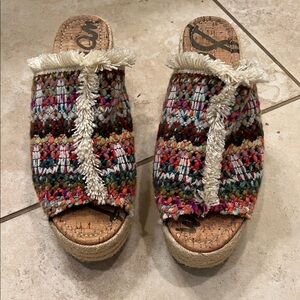 Sam Edelman Multicolor Woven Platform Mules